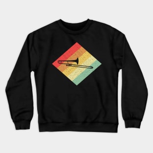 Retro Vintage 80s Trombone Gift For Trombone Players Crewneck Sweatshirt